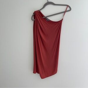 Tinley Road Asymmetrical One Shoulder Rust/Orange Tank  Size SM